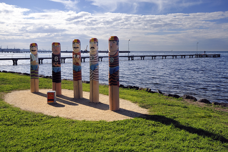 Swimmers on the foreshore