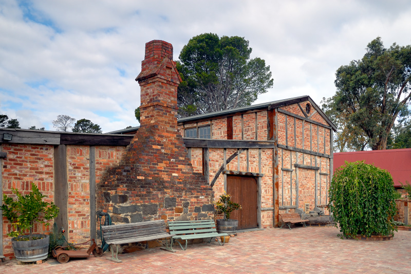 Chimney stack in courtyard