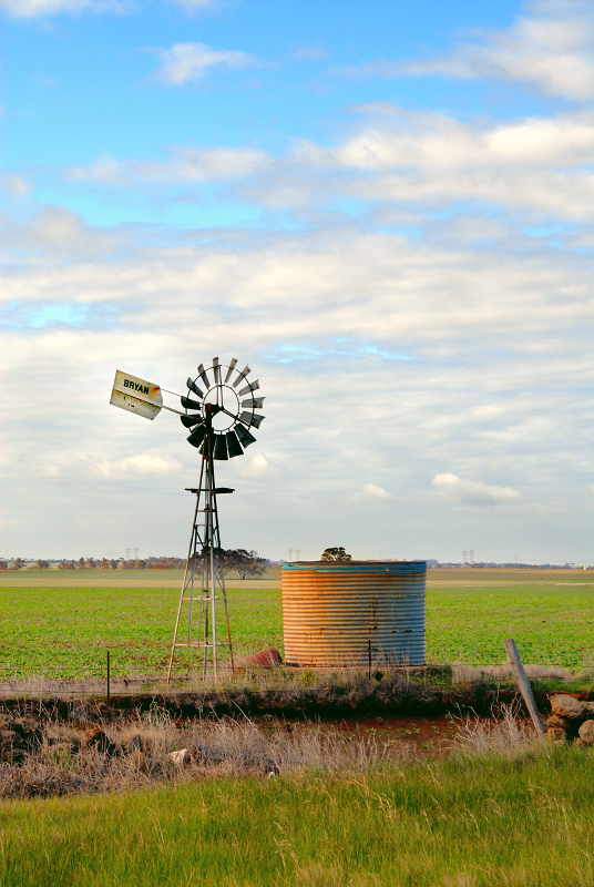 Windmill and water tank