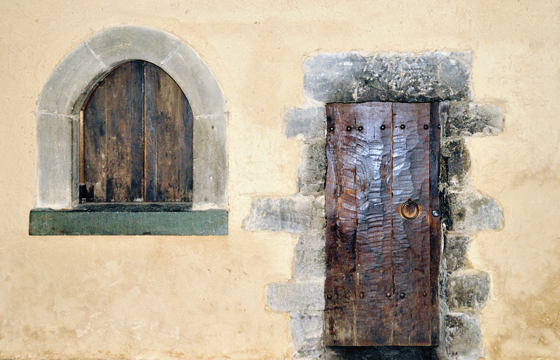 Oak wood and window