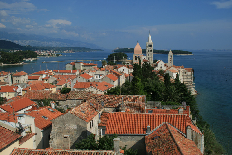 view of Rab town from St. John the Evangelist belfry