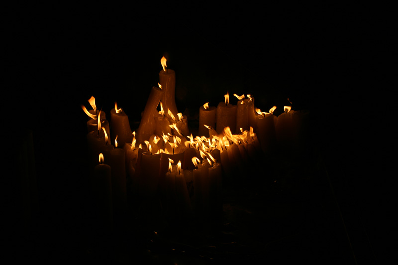 candles in Kamenita vrata (stone gate), Gradec