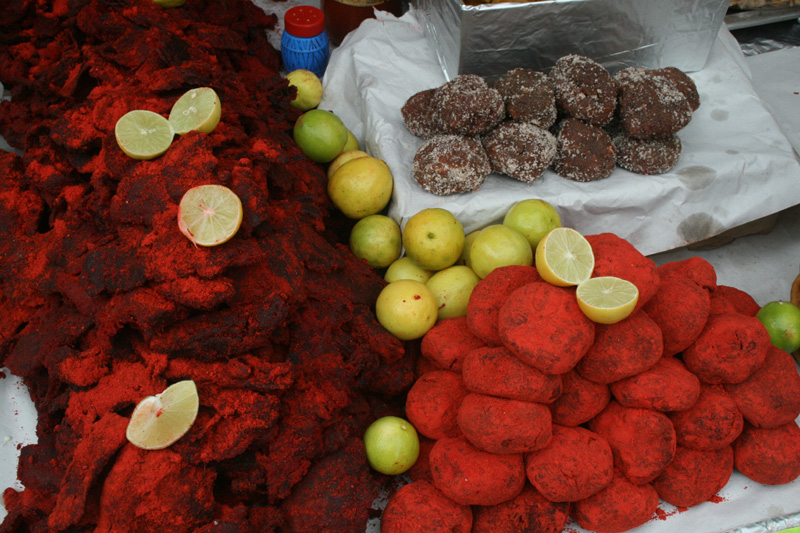 garishly colored real food, Chapultepec Park
