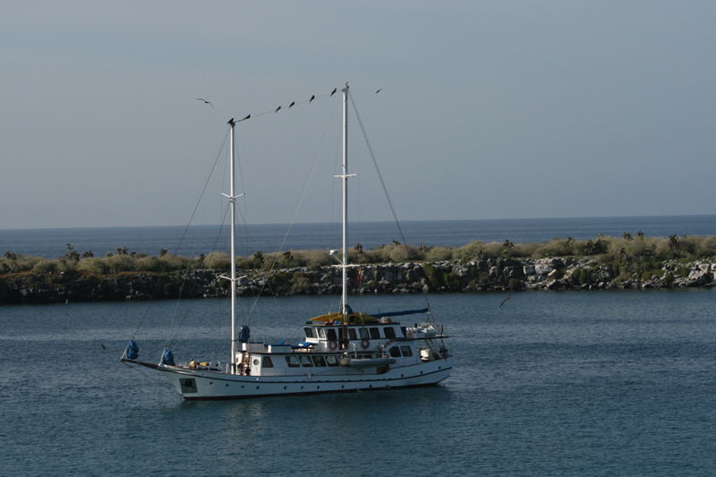 at anchor, South Plazas