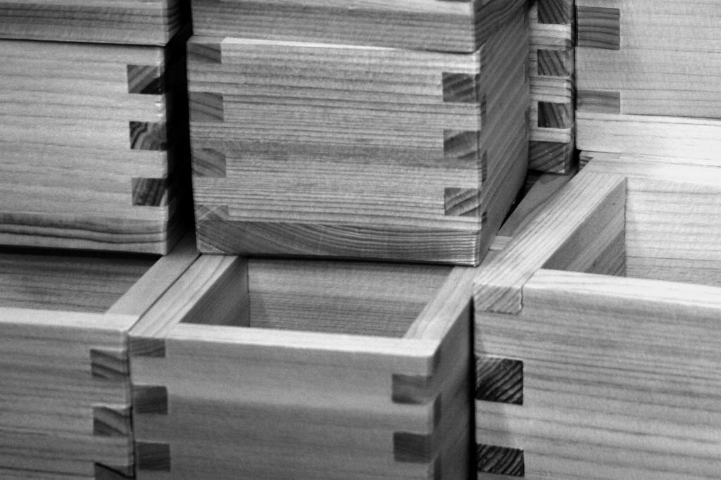 Sake cups - wood grain
