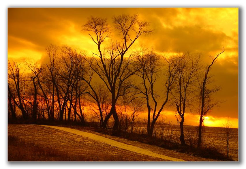 Winter sunset.