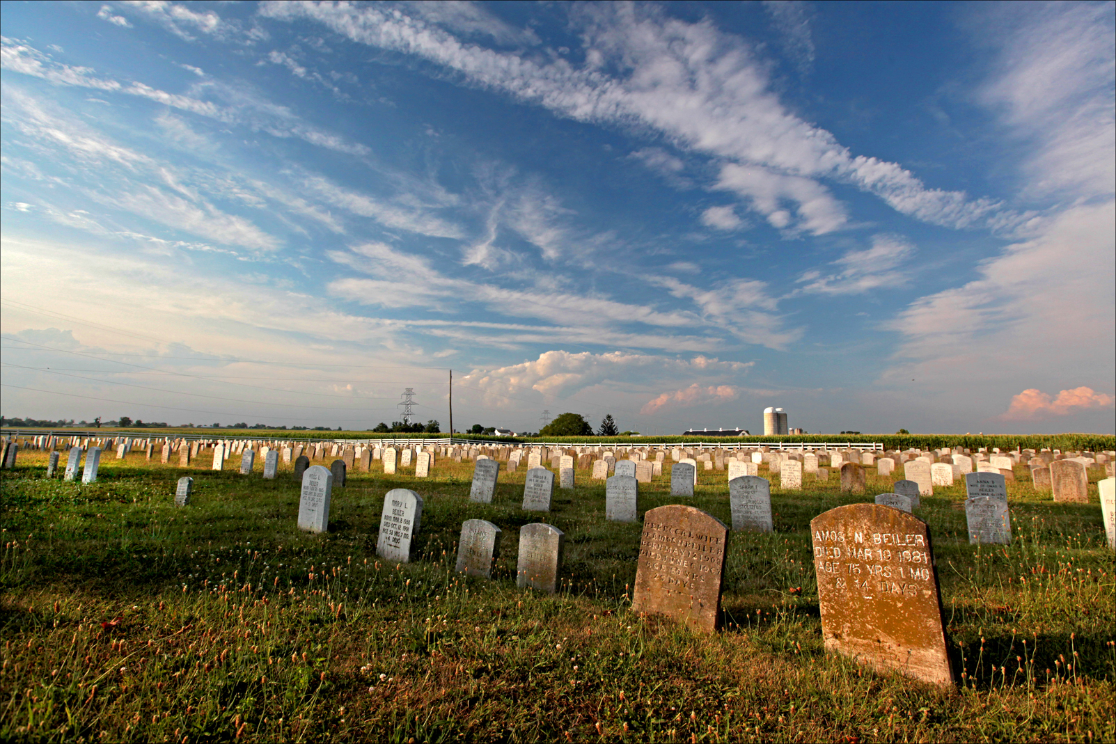 Amish graveyard. Lancaster County, Pennsylvania.