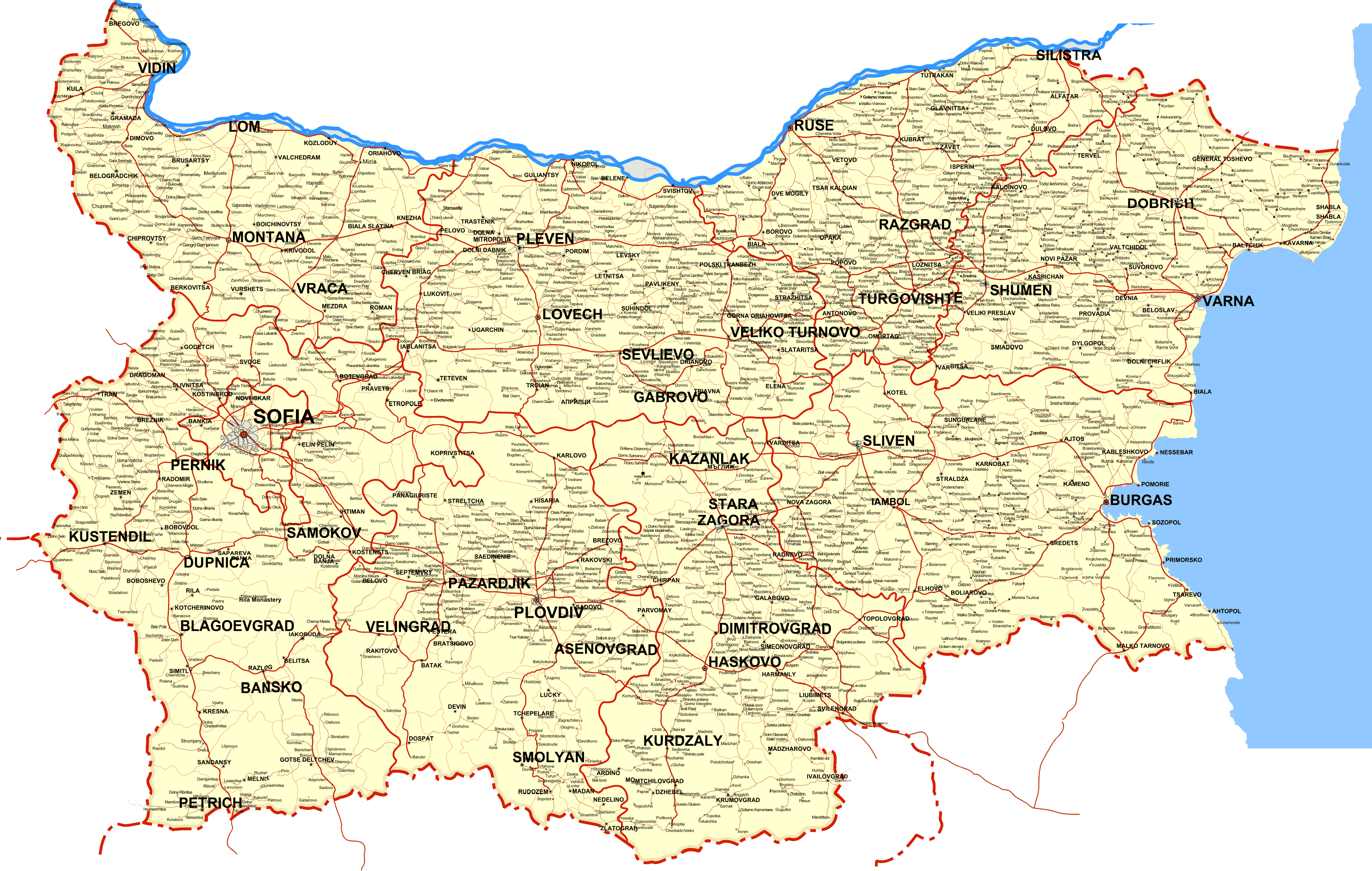 Bulgaria Detailed Map
