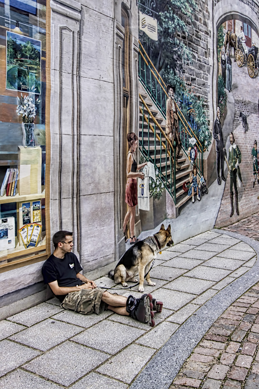 Relaxing with his Dog 