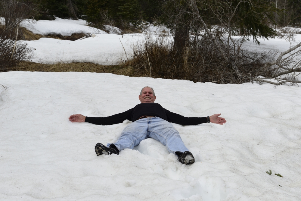 Making snow angels