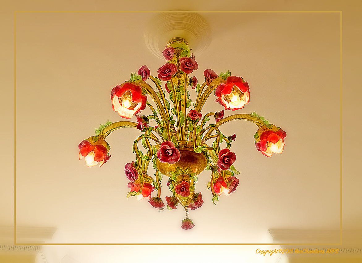 Ceiling Light. The Rose Room.  Greyfriars Hotel Colchester