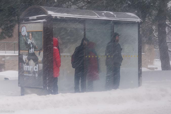 Winter bus stop