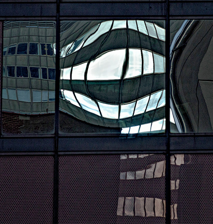 Reflections on a building.