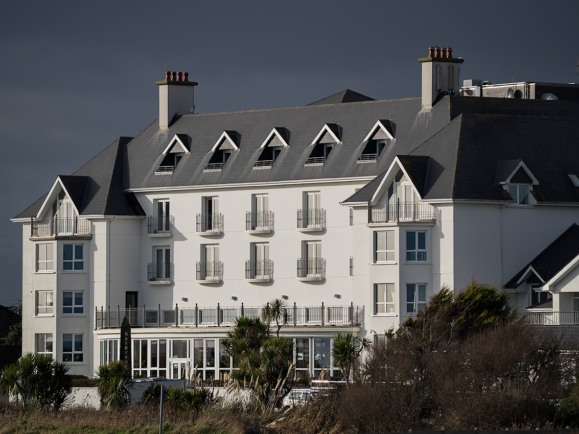 Winter sun on the Garryvoe Hotel