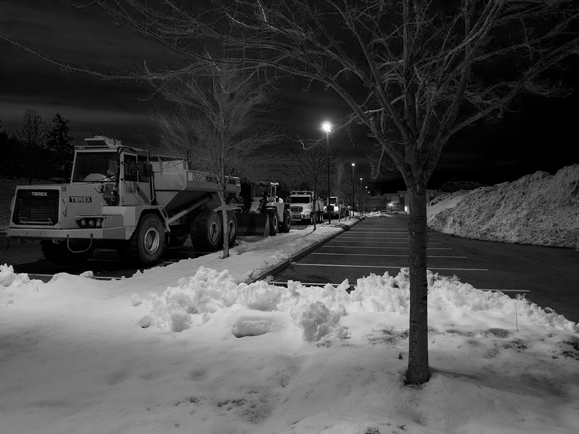 Waiting for the blizzard. Color version below.