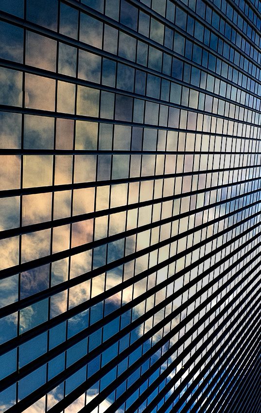 Reflections on a building