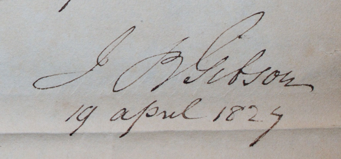 Signature of Pennsylvania Chief Justice John Bannister Gibson