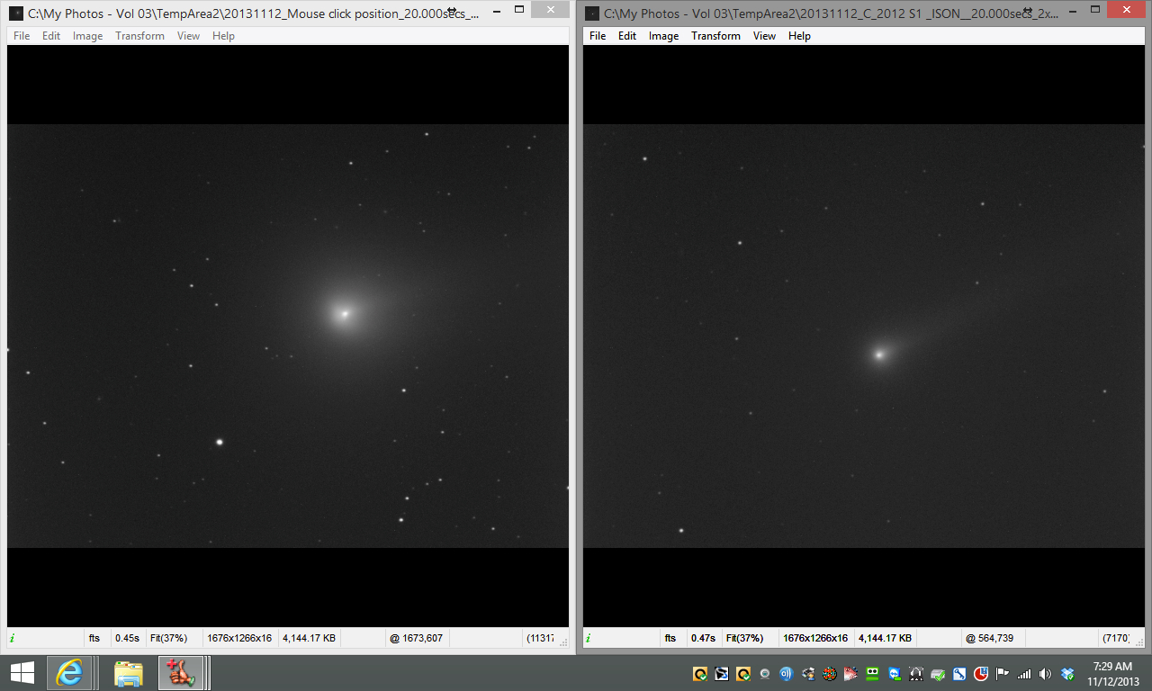 Lovejoy vs. ISON 12-Nov-2013 