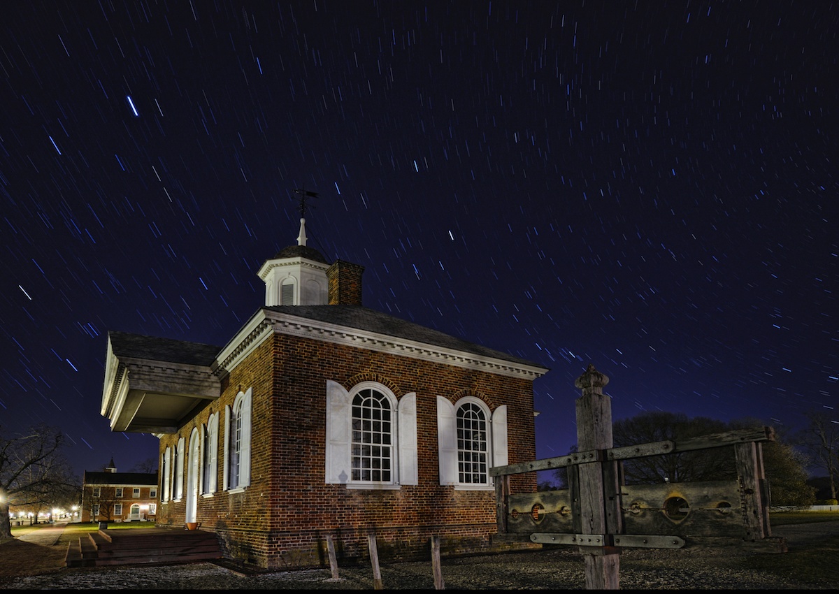 Colonial Williamsburg Courthouse at Night