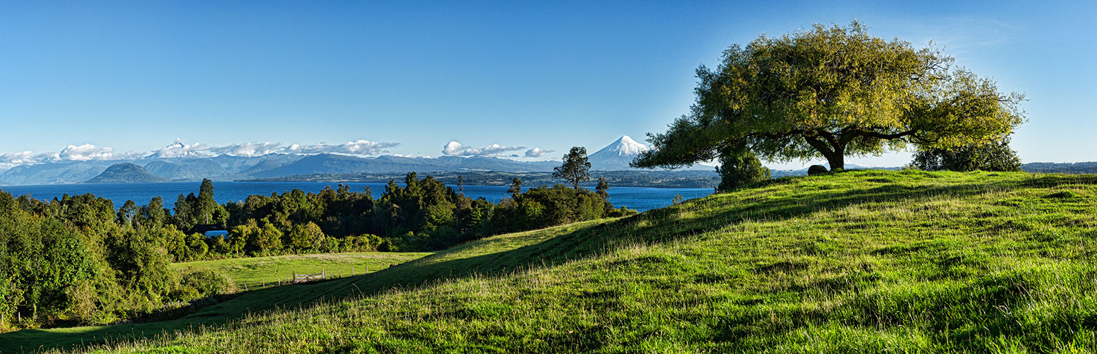 View of Volcan Osorno, Rupanco Lake and Puntiagudo