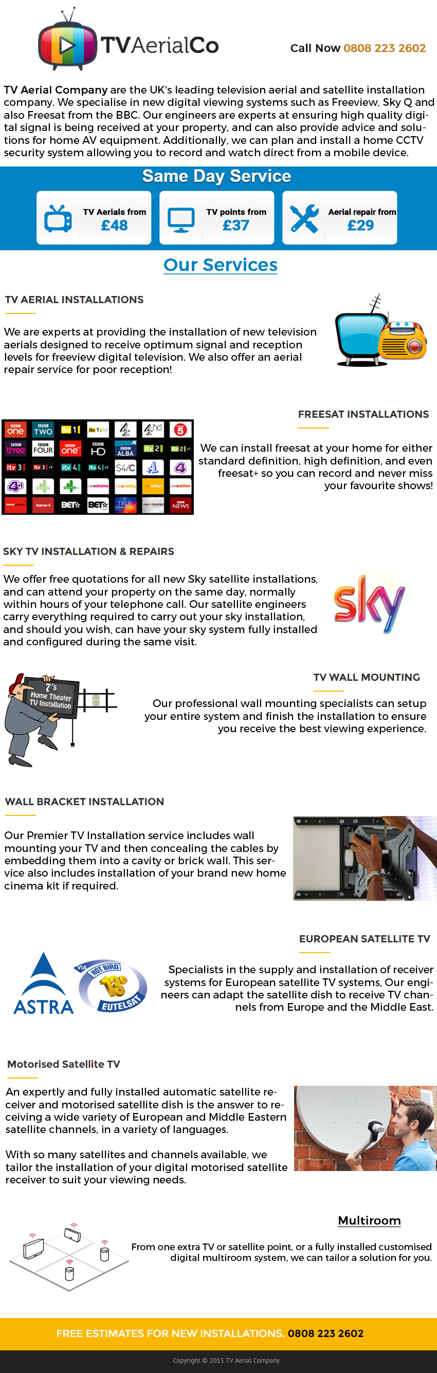 TV Aerial Company Infographics