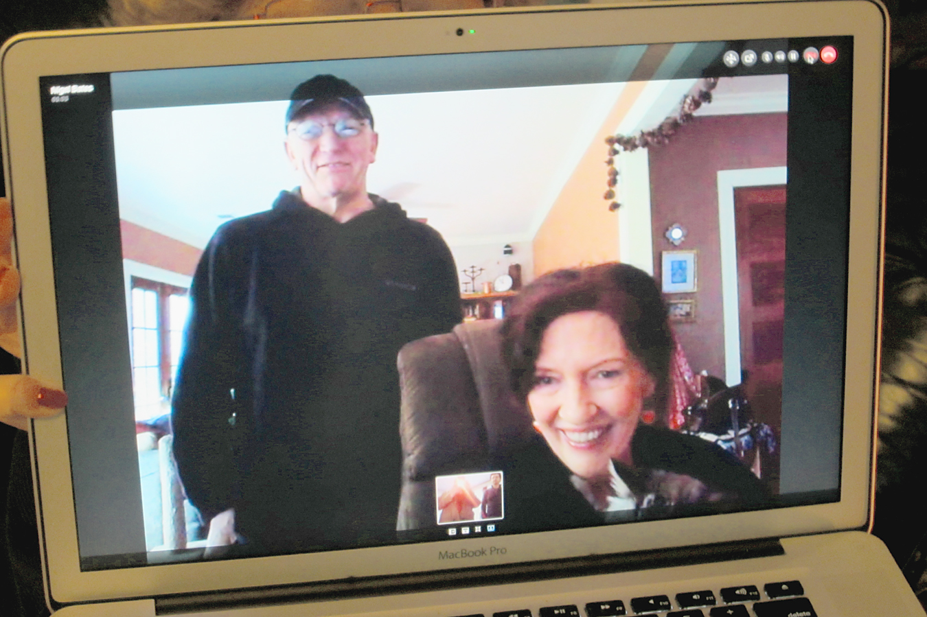 Julie Wiley and Nigel Bates, Skyping from Napa (2011).