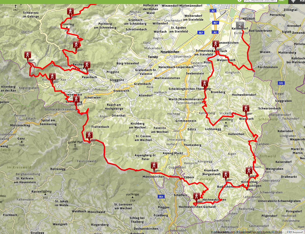 Der Wiener Alpenbogen: Fast 300 km