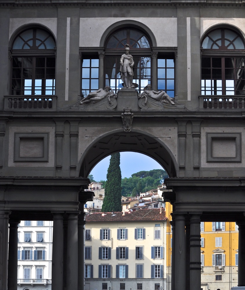 Outside the Uffizi