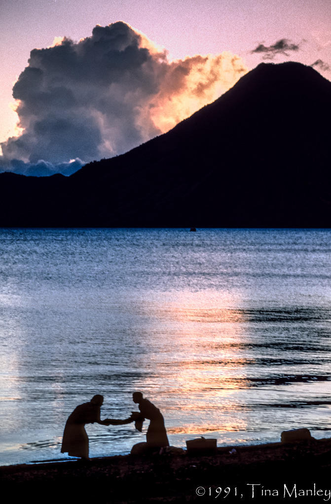 Washing Clothes at Sunset