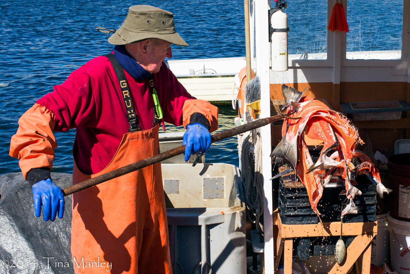 Captain Bill Shoveling Bait