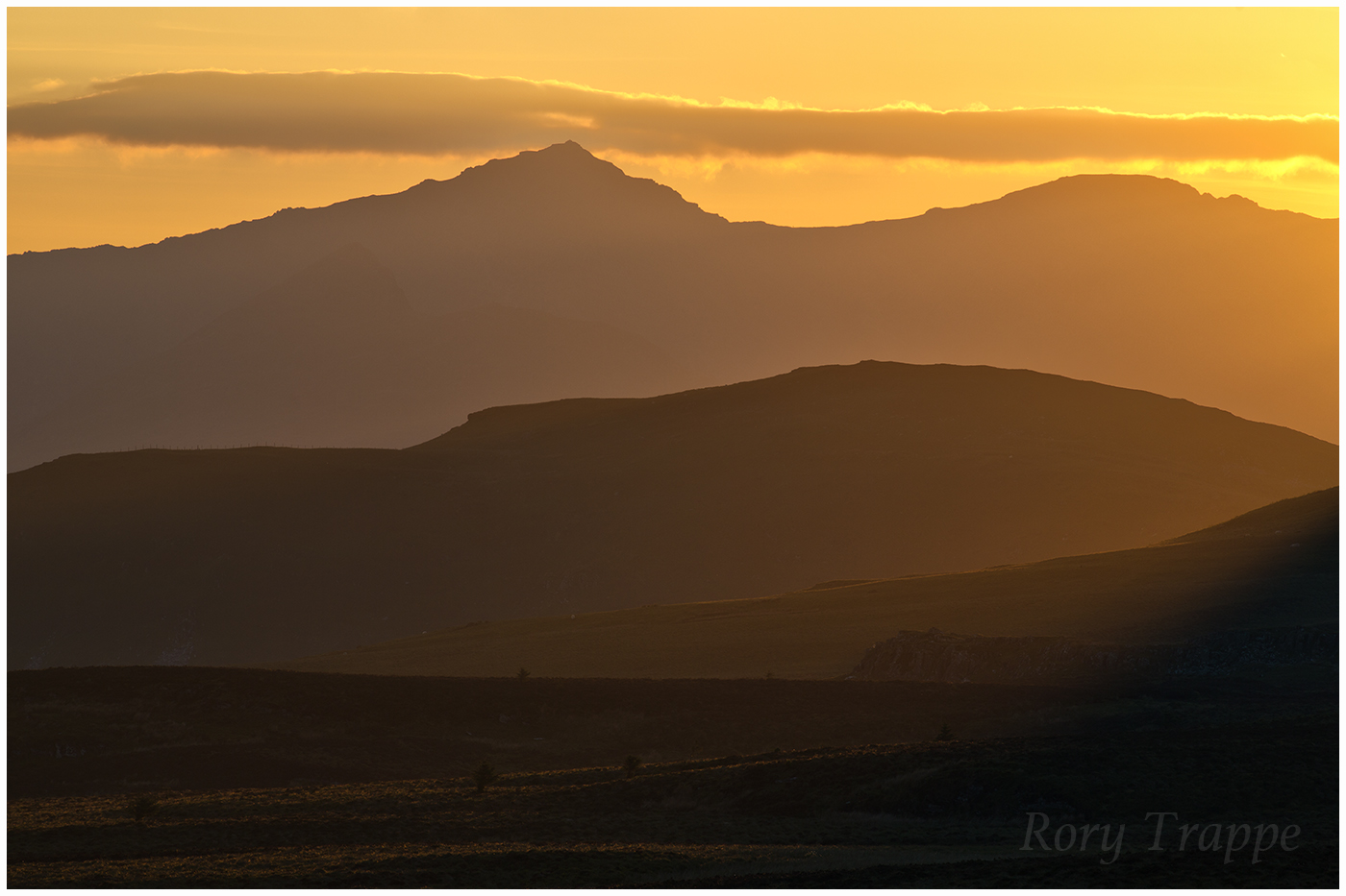 Mid summer sunset from Manod Mawr