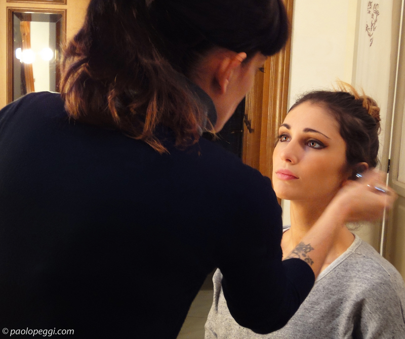 Federica behind the scenes with Susy Makeup Artist