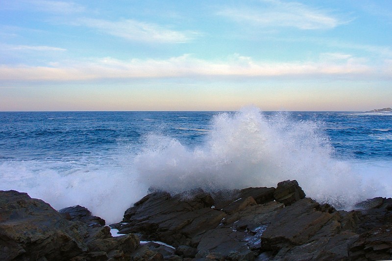 Surf breaking on the rocks at Pouch Cove