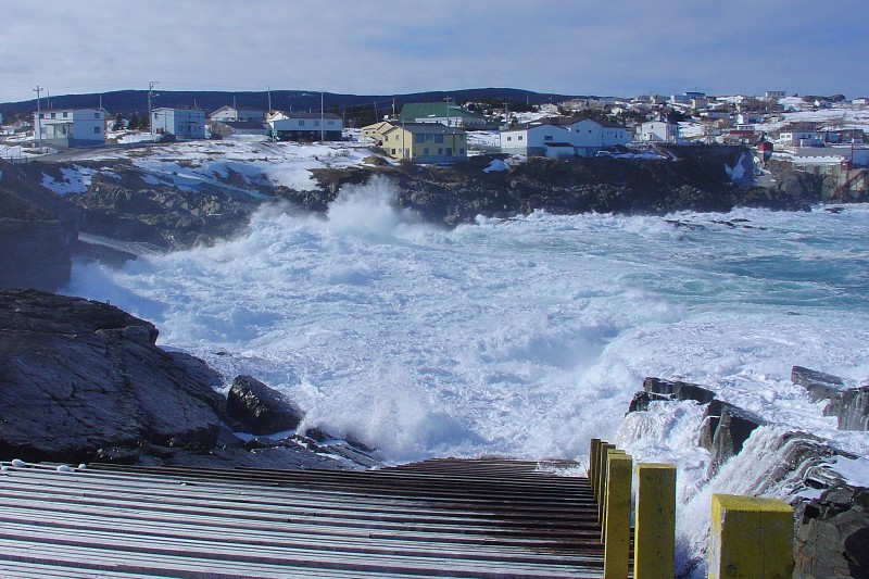 Boiling surf in the cove at Pouch Cove