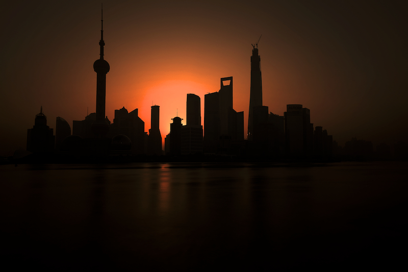 Shanghai silhouette skyline, Shanghai China