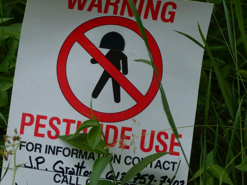 Pesticide warning sign