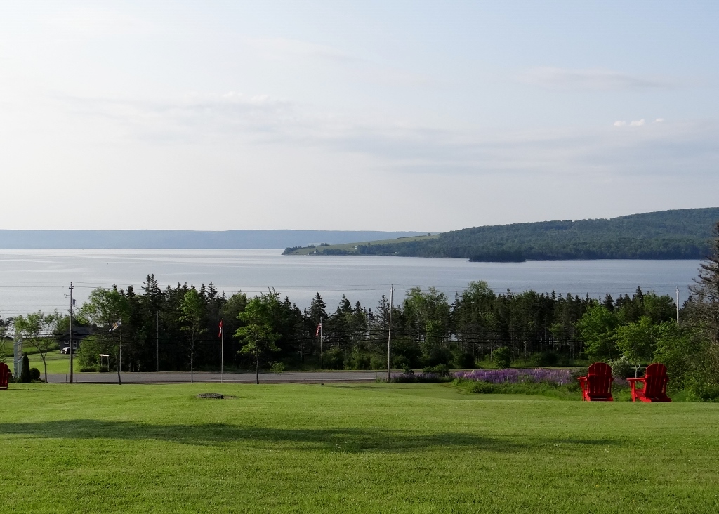 View of Bras dOr Lake from the Silver Dart Lodge