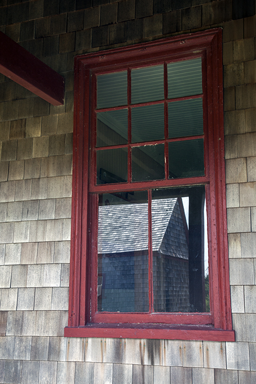 Coast Guard Station Window Reflection