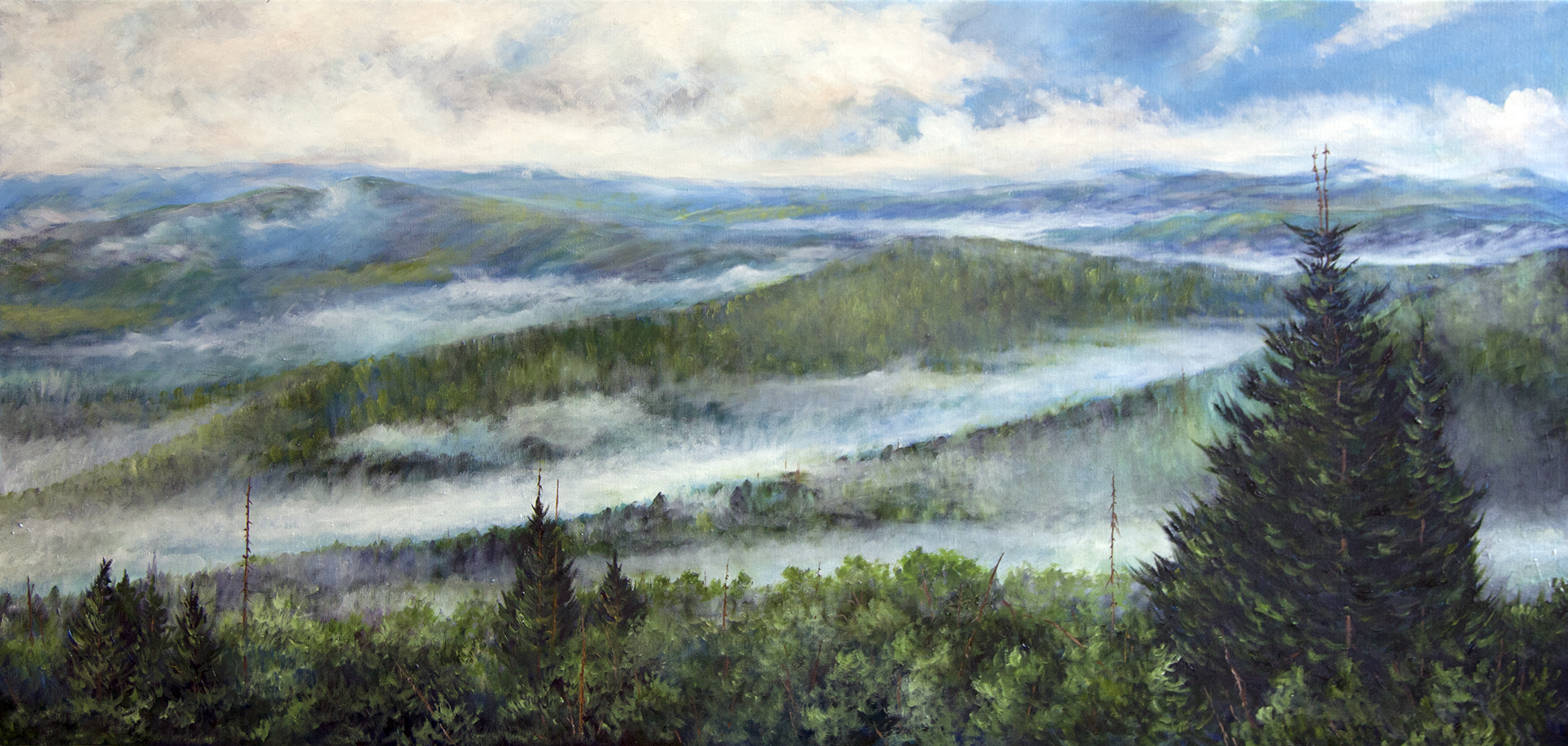 An Oil Painting Of The Great Smoky Mountains