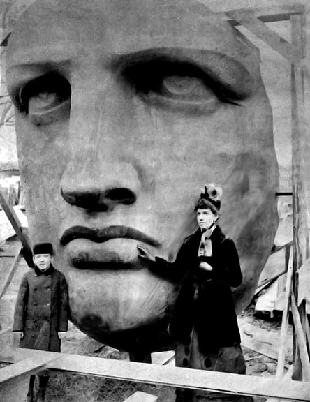 1885 - Face of the Statue of Liberty, not yet in place