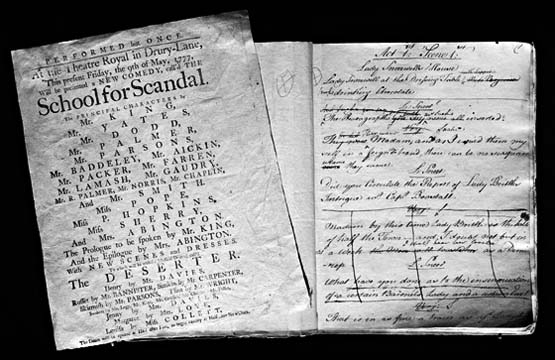 1777 - Manuscript with alterations in Sheridans hand