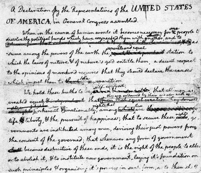 1776 - In Thomas Jeffersons handwriting