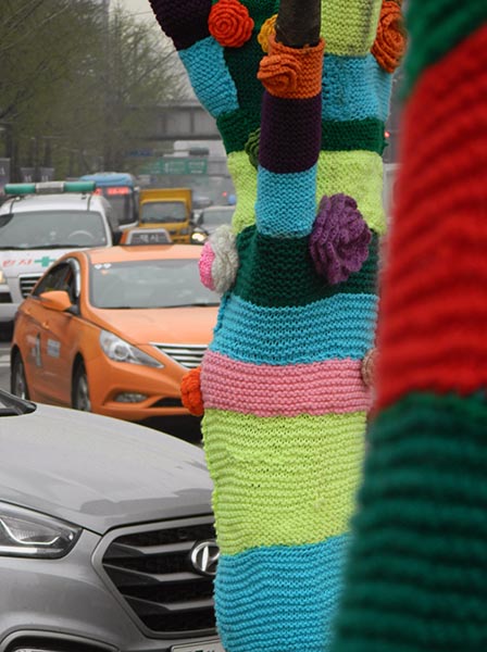 traffic and knitted trees.jpg
