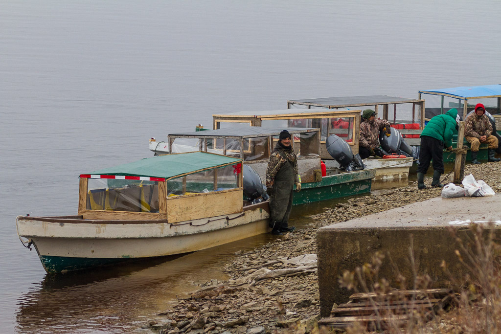 Taxi boats after public docks moved away for winter.