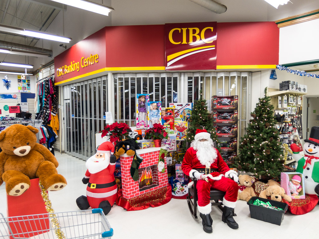 Santa Claus at Northern Store in Moosonee.