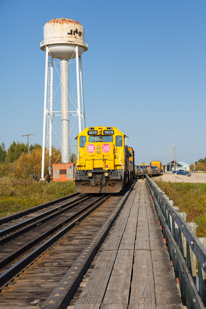 Polar Bear Express ready to head south from Moosonee.