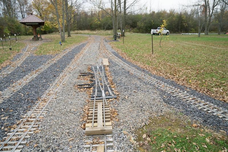 Double slip switch at the top of the hill