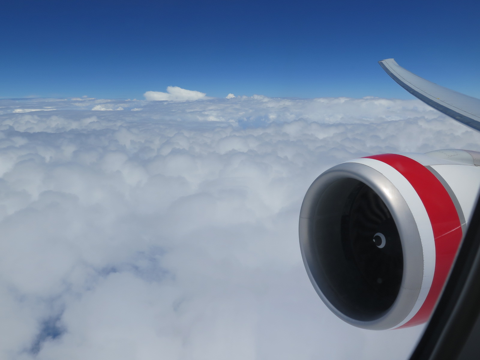 Virgin Australia cruising over the Pacific ocean