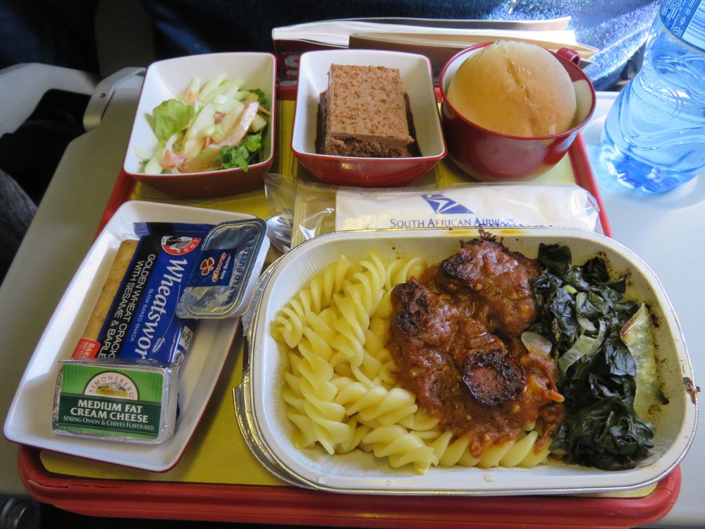 lunch in economy South African airlines Johannesburg to Lilongwe