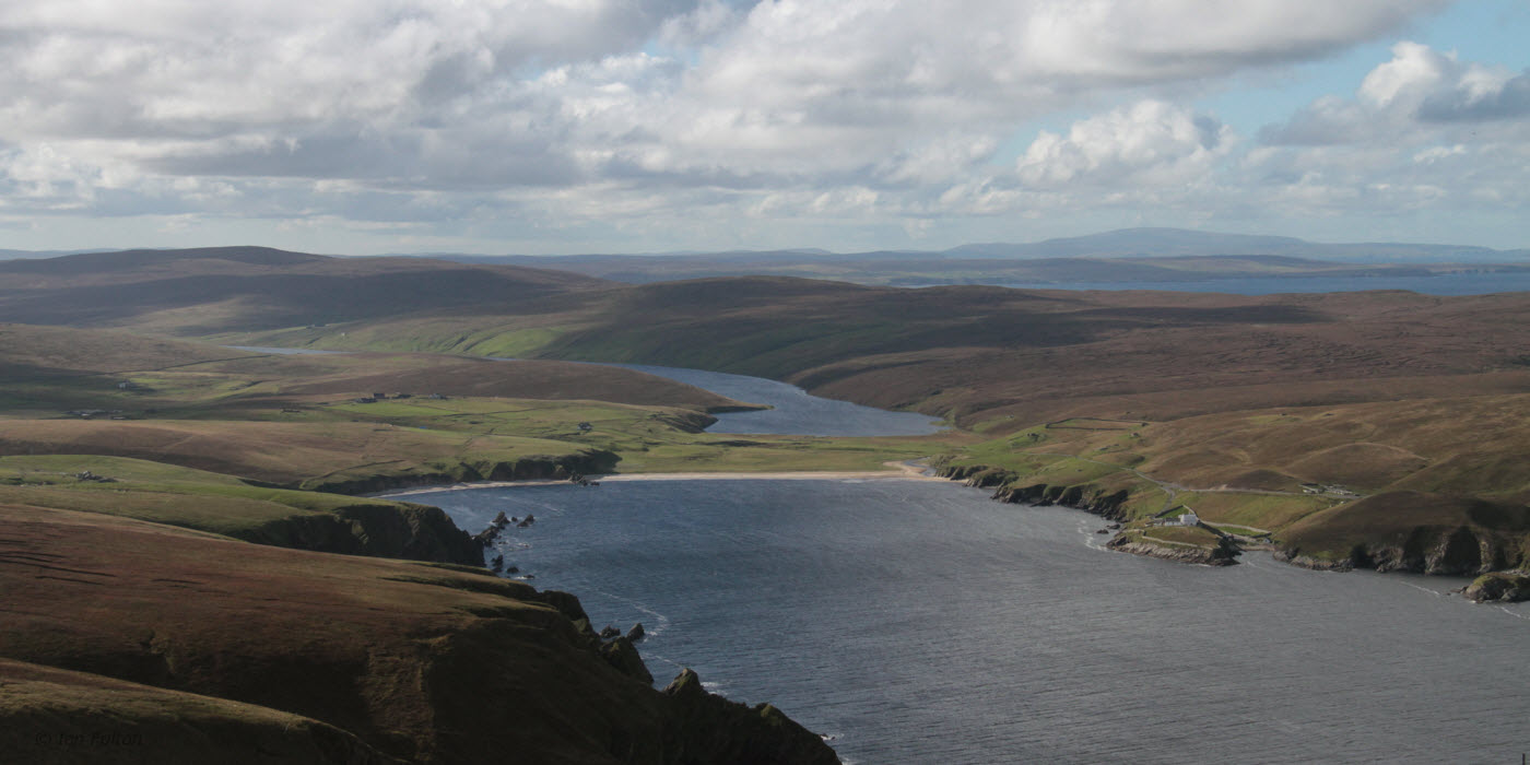 Burrafirth and Loch of Cliff from Saxa Vord, Unst, Shetland